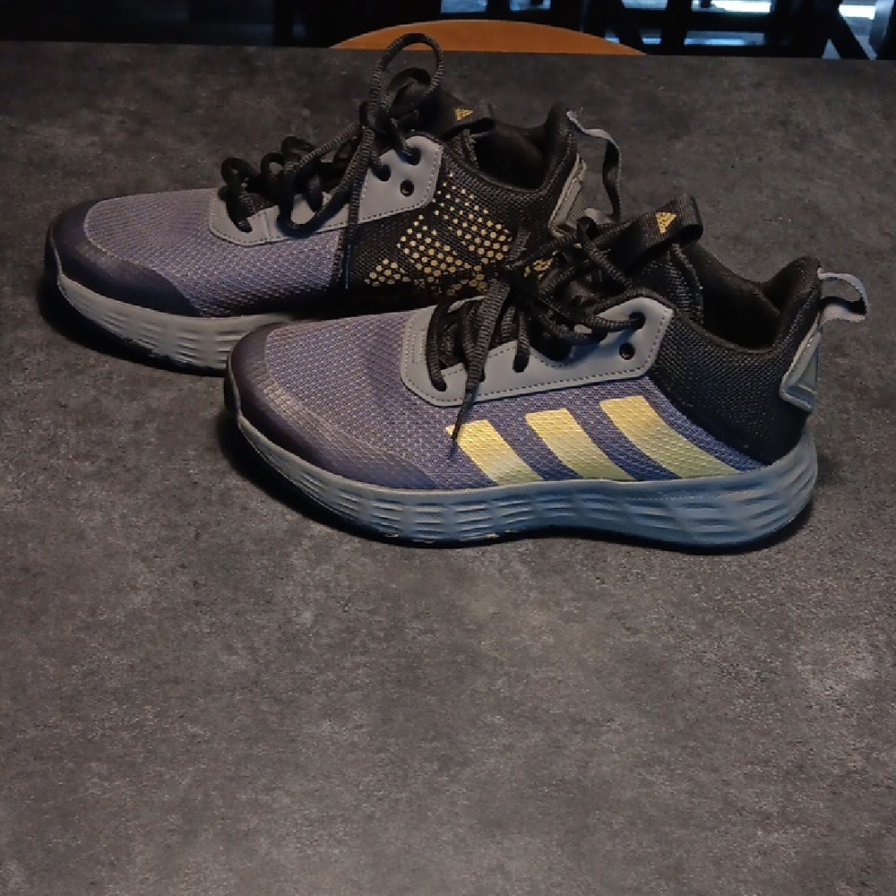 Adidas Gray and Gold Athletic Shoes